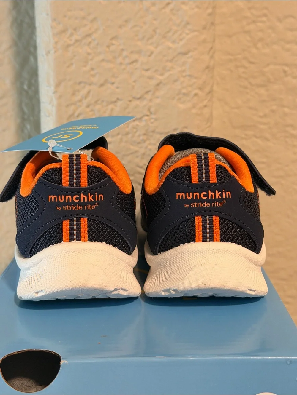 Munchkin Kids Navy and Orange Athletic Sneakers